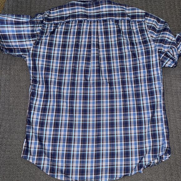 Peter Millar XL Button Down 100% Cotton Plaid Blue Extra Large XL Rn:100306 - Picture 7 of 7